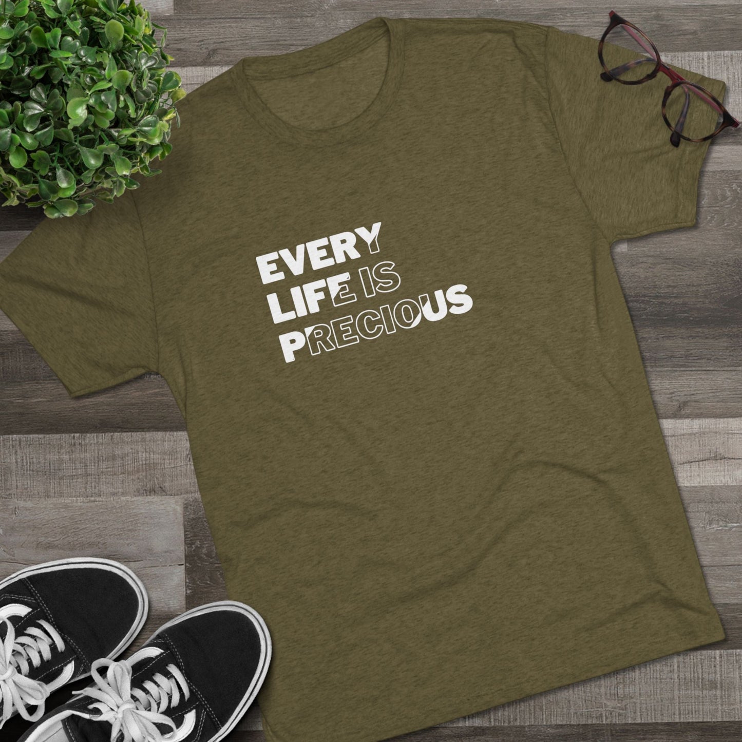 Every Life Is Precious - Unisex Tri - Blend Crew Tee - FawcettMusic