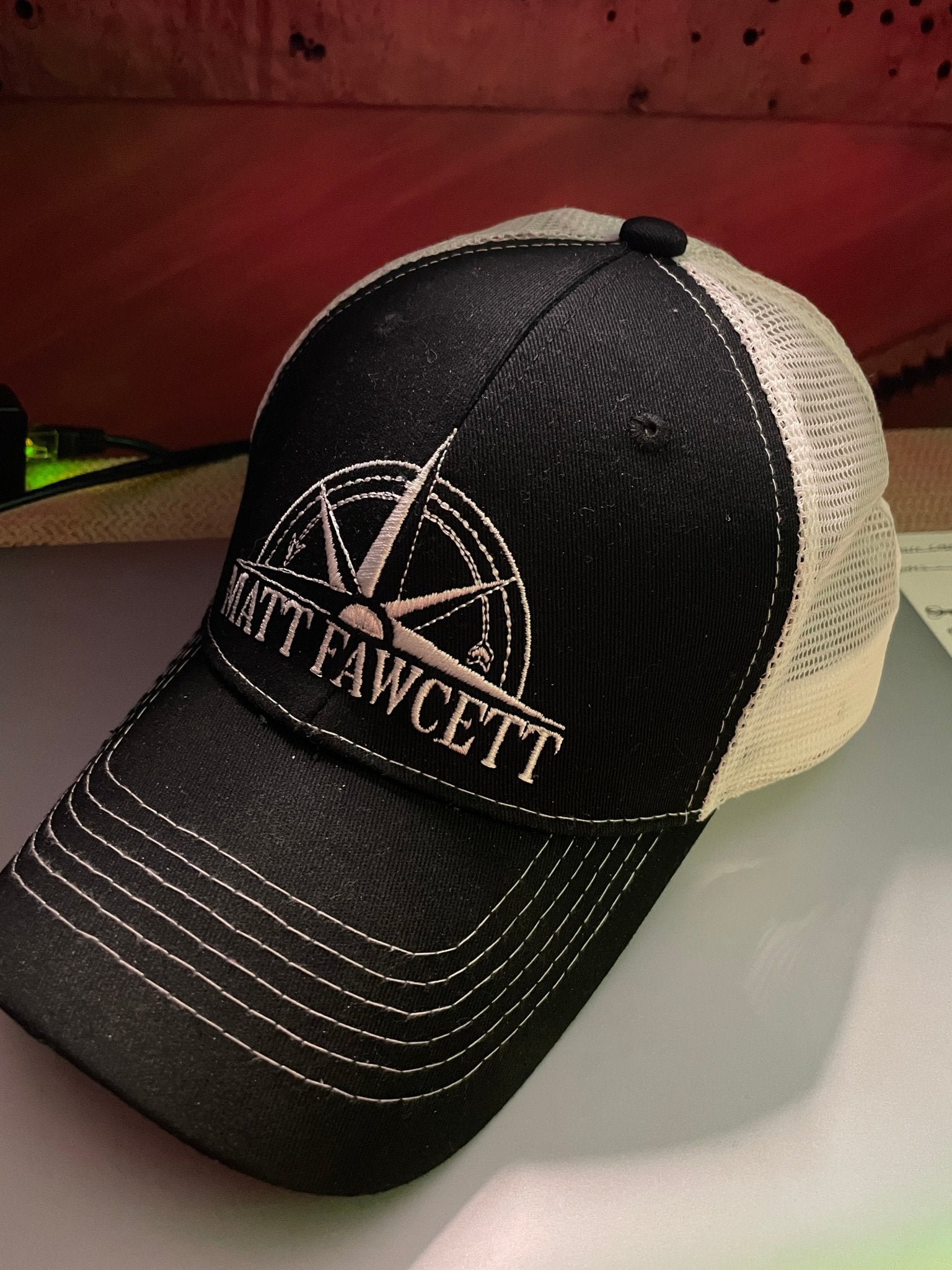 Black and White Compass Logo Hat - FawcettMusic