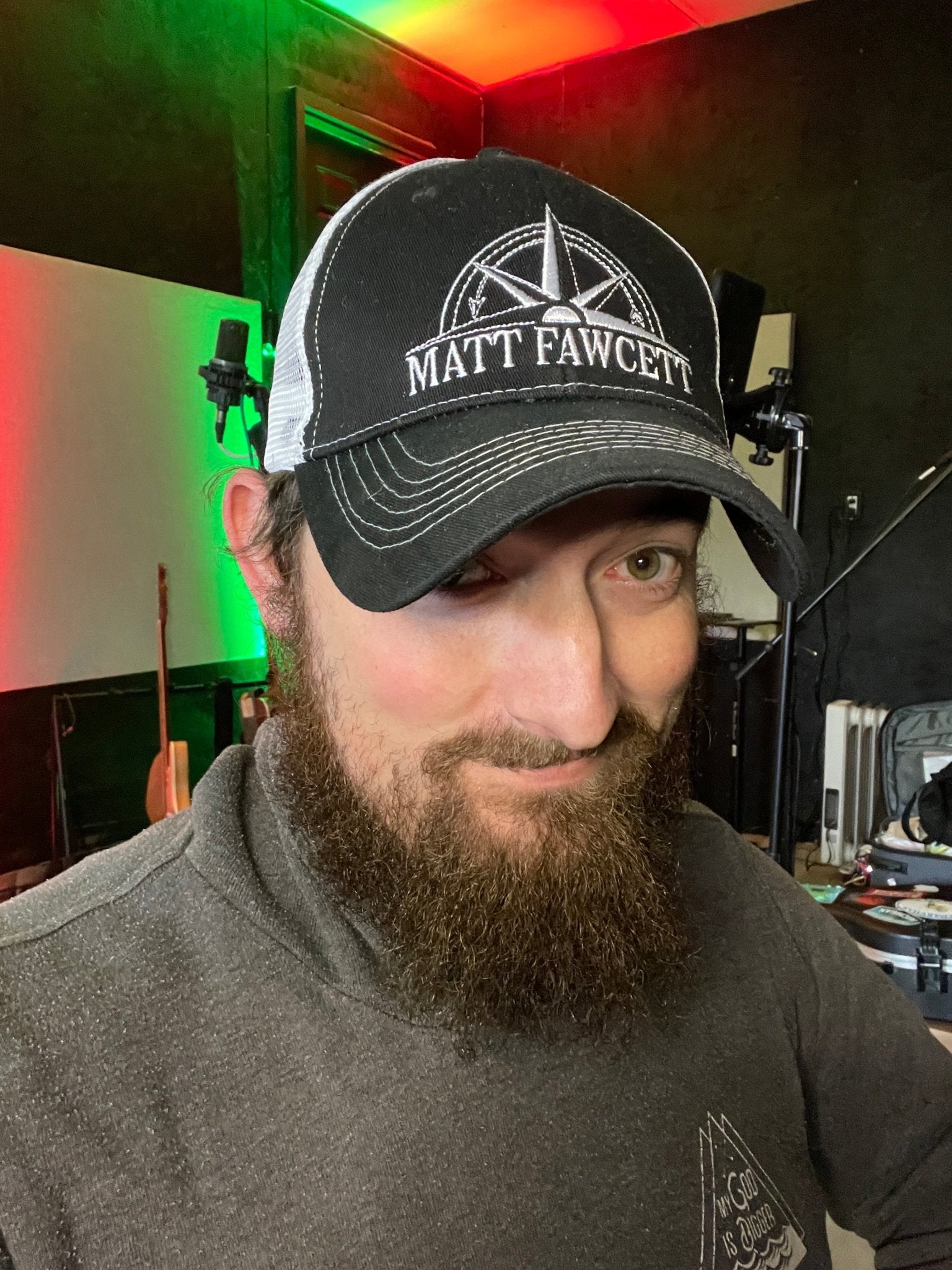 Black and White Compass Logo Hat - FawcettMusic