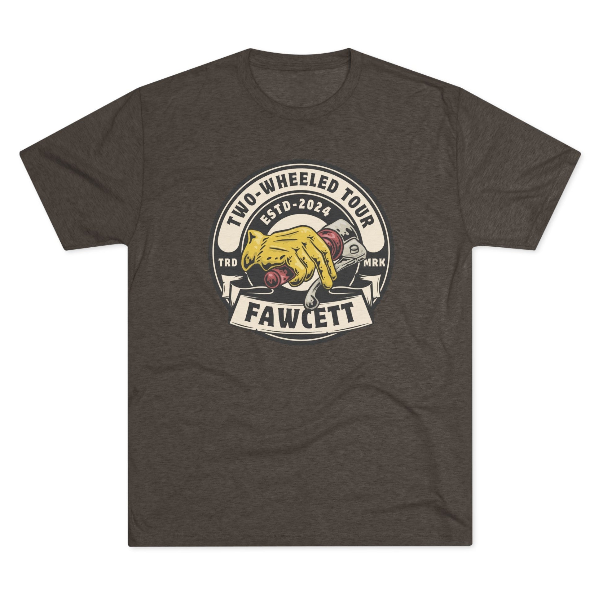 Two - Wheeled Tour Handbrake - Unisex Tri - Blend Crew Tee - FawcettMusic