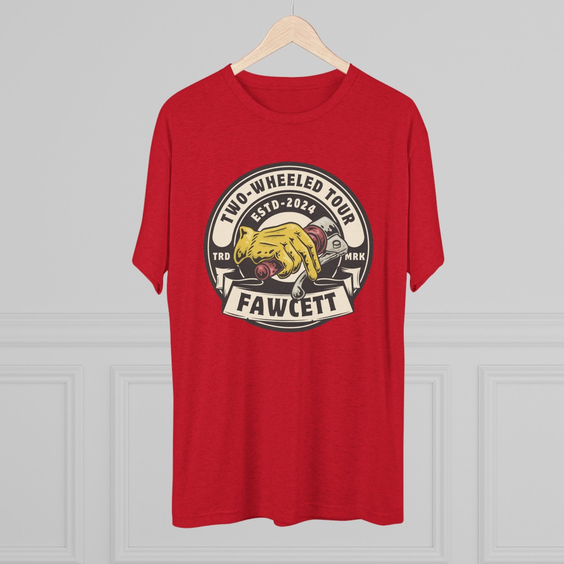 Two - Wheeled Tour Handbrake - Unisex Tri - Blend Crew Tee - FawcettMusic