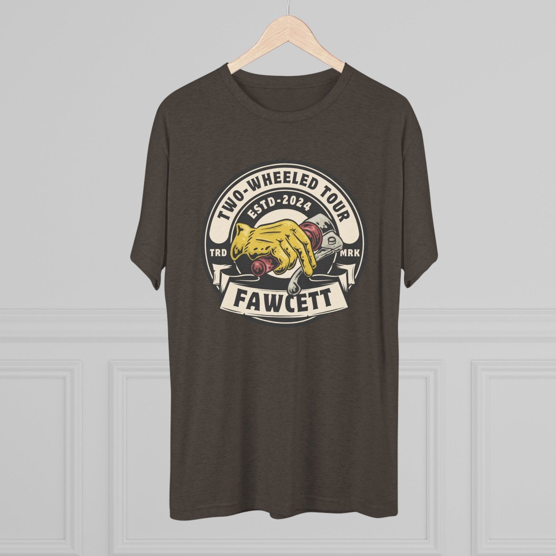 Two - Wheeled Tour Handbrake - Unisex Tri - Blend Crew Tee - FawcettMusic