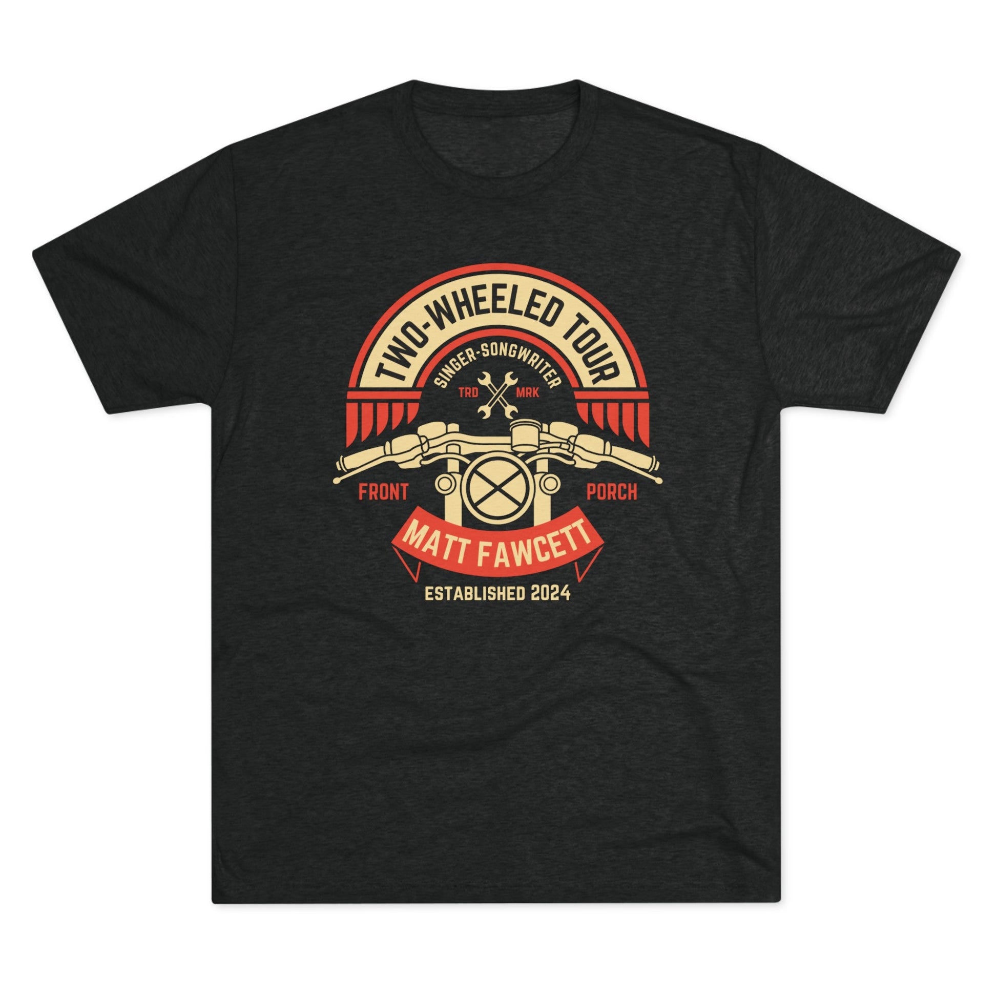 Two - Wheeled Tour Headlight - Unisex Tri - Blend Crew Tee - FawcettMusic