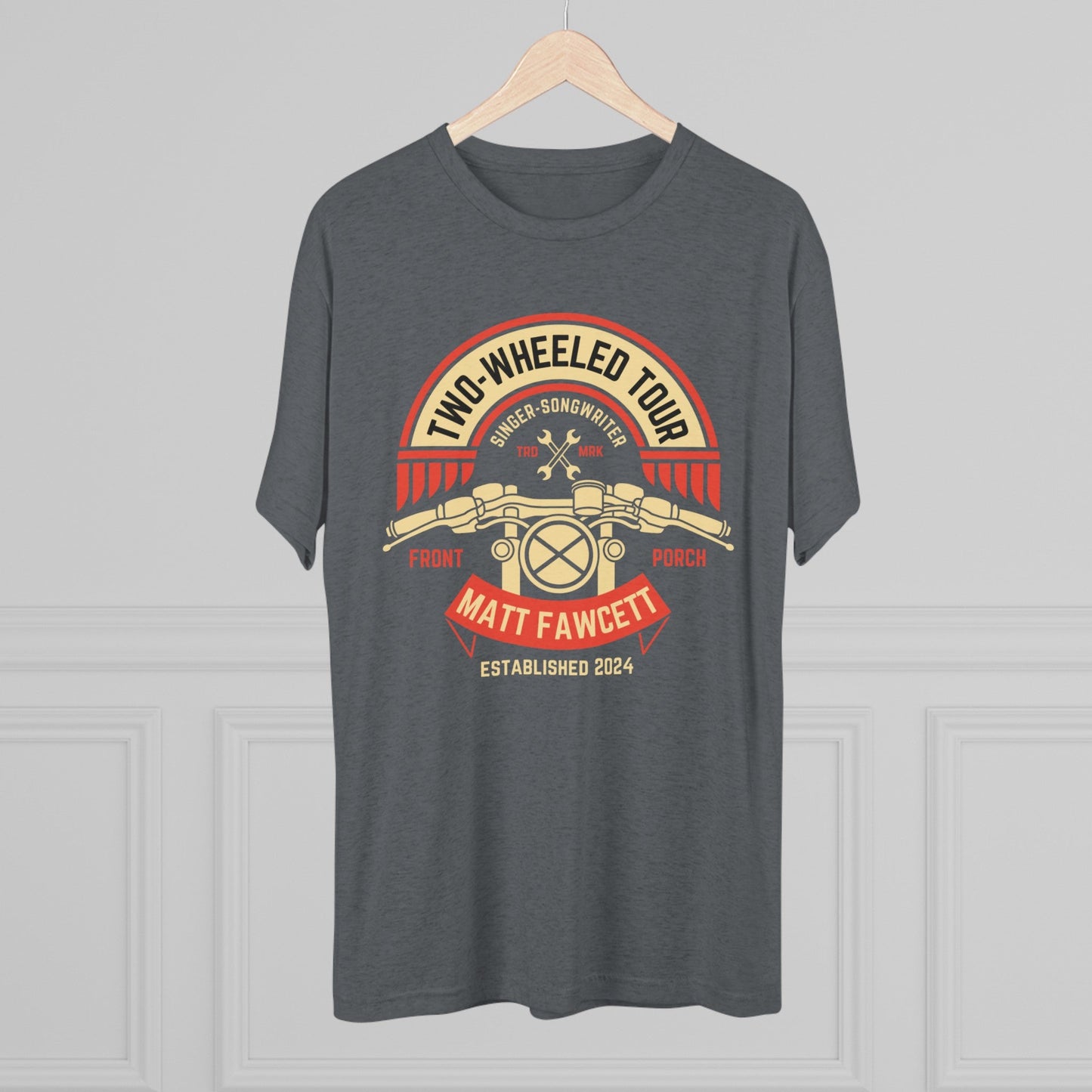 Two - Wheeled Tour Headlight - Unisex Tri - Blend Crew Tee - FawcettMusic